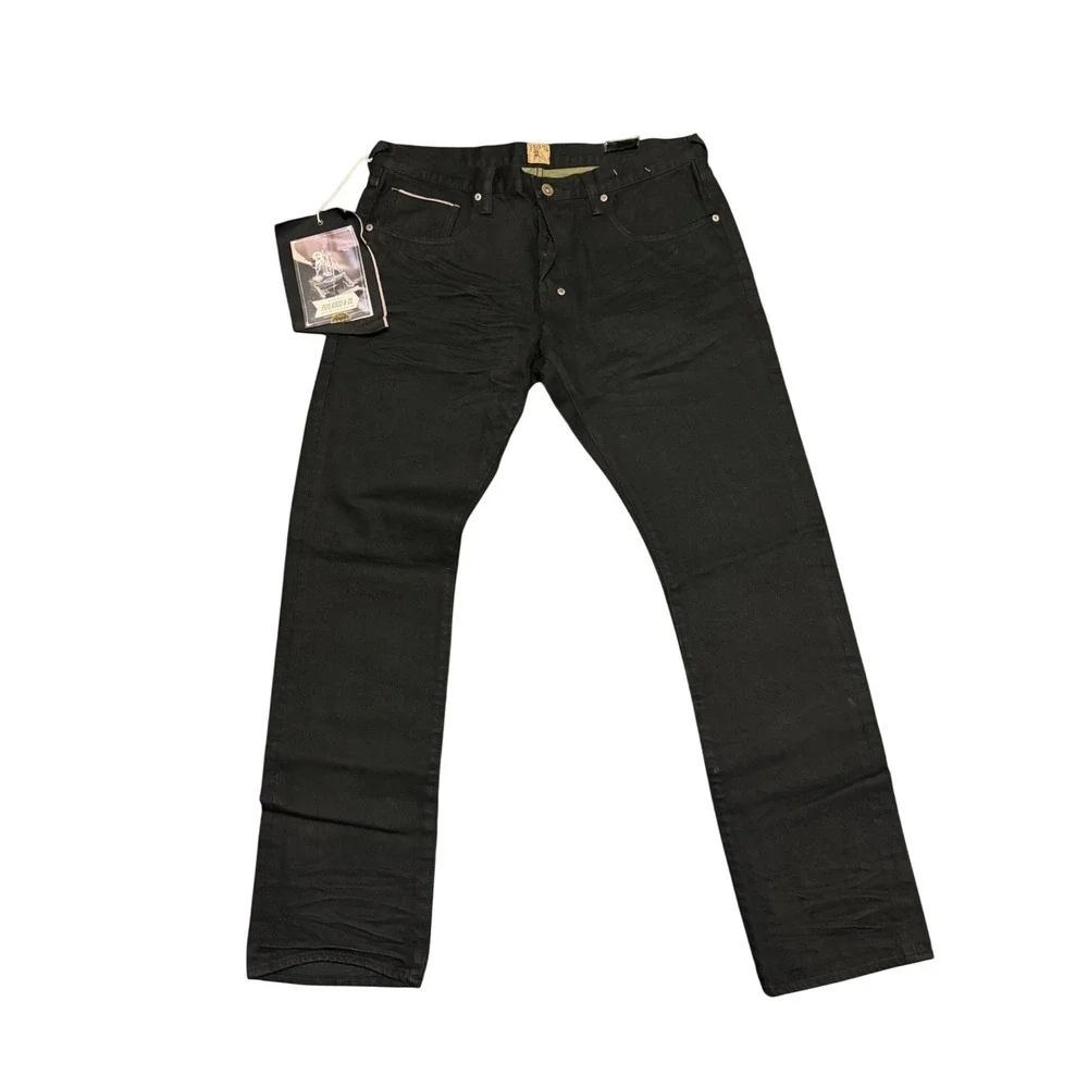 PRPS Goods & Co Demon Black Japanese Selvedge Denim Jeans Mens 38 Slim Straight
